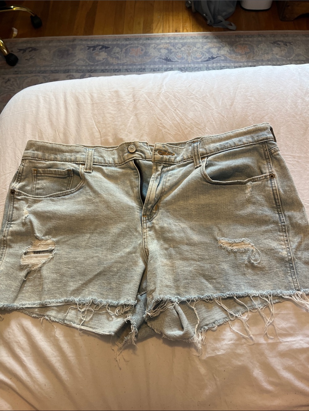 Old Navy Light Blue Distressed Denim Shorts